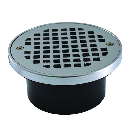 Jones Stephens 3in. x 4in. General Purpose ABS Drain with 5in. Chrome Plated Round Strainer with Ring D54307